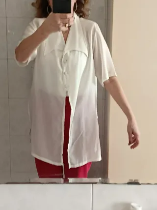 Camicia copricostume bianca/panna
