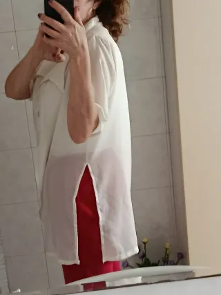 Camicia copricostume bianca/panna