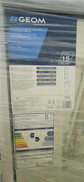 Balconera PVC Blanca 217x90cm