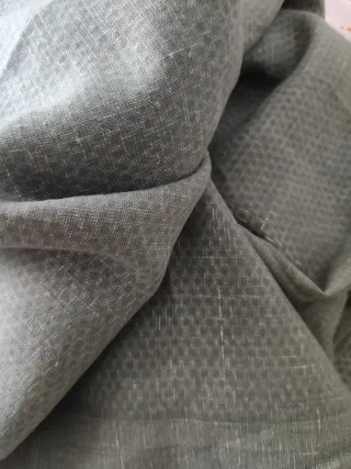 Tela lino y algodón verde salvia