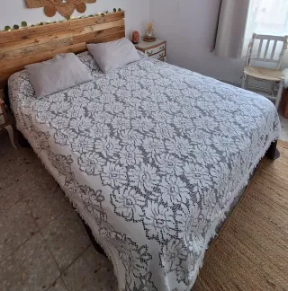 Colcha Matrimonio Encaje Blanco