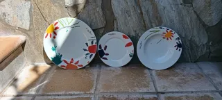 Juego de 5 platos de cerámica