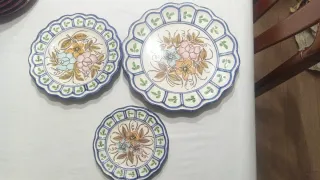 3 Platos Decorativos Florales