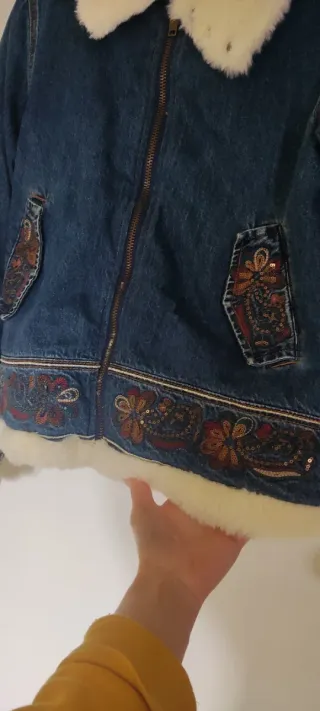Chaqueta Desigual Denim con Pelo Talla M