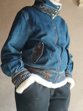 Chaqueta Desigual Denim con Pelo Talla M
