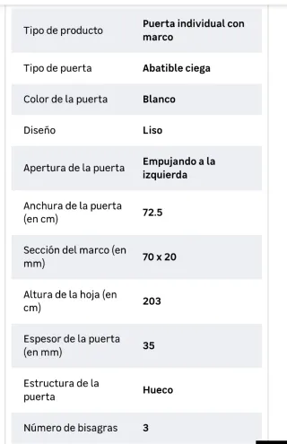 Puerta blanca nueva izquierda