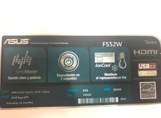 Pc Portátil Asus F552W 8GB RAM 500GB HDD Win 10