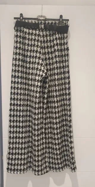 Pantalón ancho pata de gallo talla única
