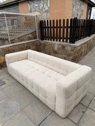 Sofá 3 plazas borreguito beige