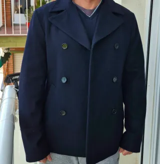 Abrigo Mango Azul Hombre