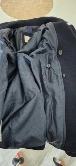 Abrigo Mango Azul Hombre