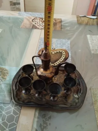 Juego de té árabe metálico