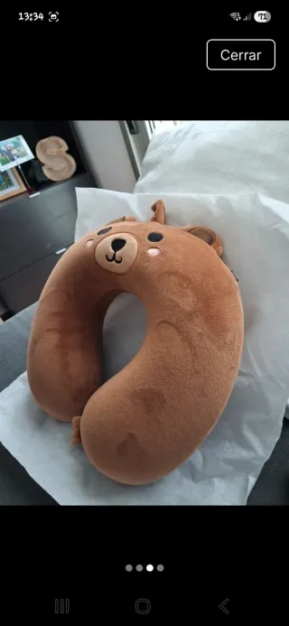Almohada de viaje oso marrón