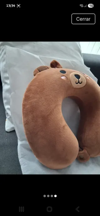 Almohada de viaje oso marrón