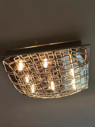 Lámpara de techo moderna metal y cristal