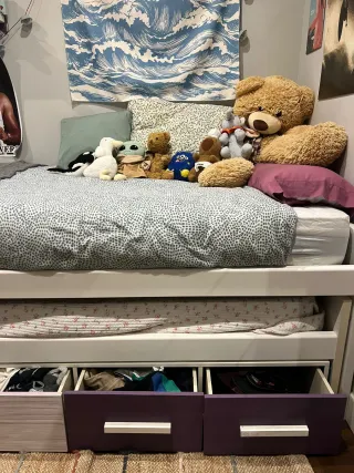 Cama nido 90x190cm, buen estado. Regalo 2 colchone