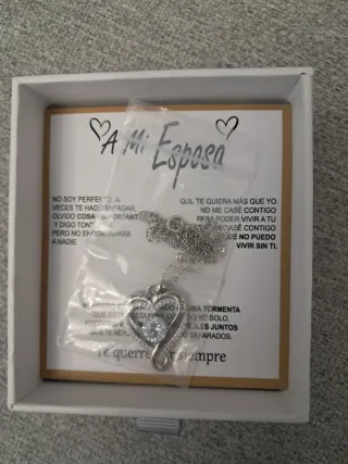 Collar Corazón Plata con Circonitas