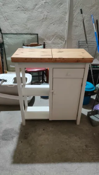 Mesa auxiliar cocina madera y metal