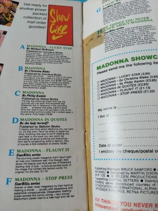 Madonna pequeña revista en ingles