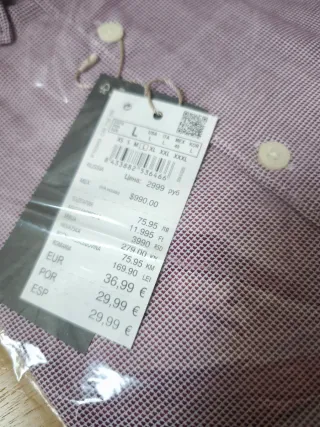 Camisa Springfield Hombre Manga Larga Talla L