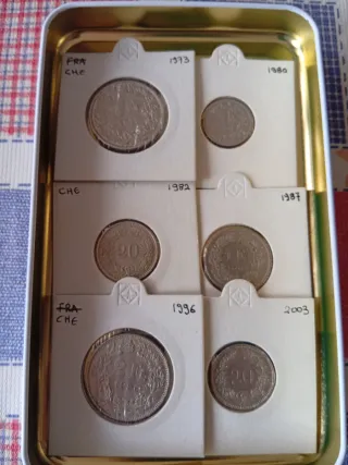 Lote monedas CHE (Francos Suizos) 1973-2003