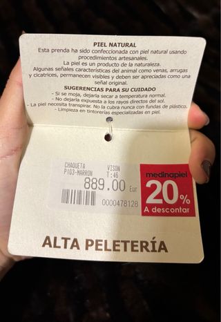 Chaqueta visón sintético rayas marrones