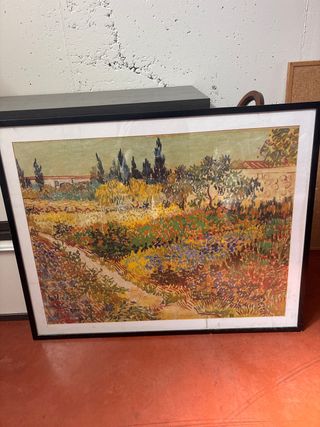 Cuadro estilo óleo de campo con flores