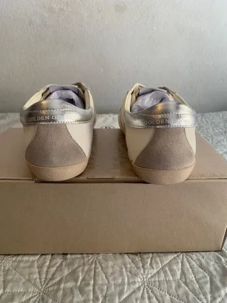 Golden Goose Superstar Beige Glitter Star