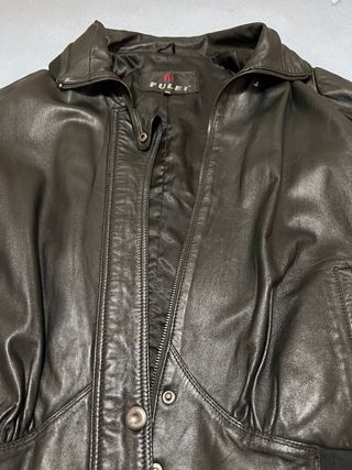 Cazadora Piel Negra Mujer Talla M