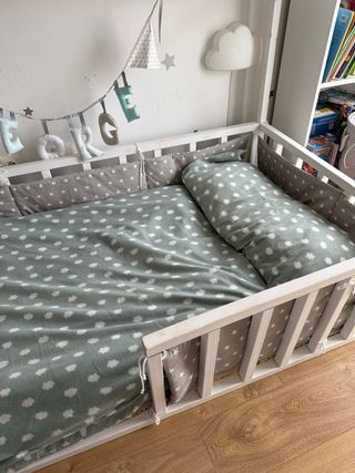 Cama infantil casita madera blanca
