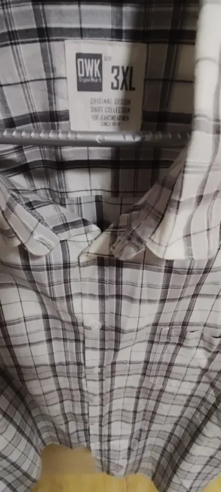 Camisa cuadros gris OWK 3XL