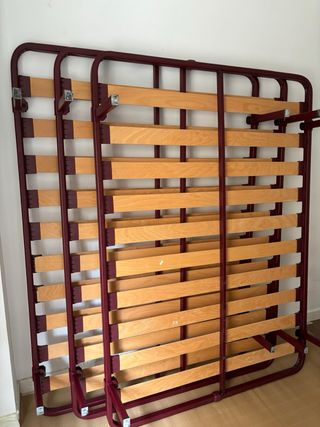 Somier cama metálico y madera