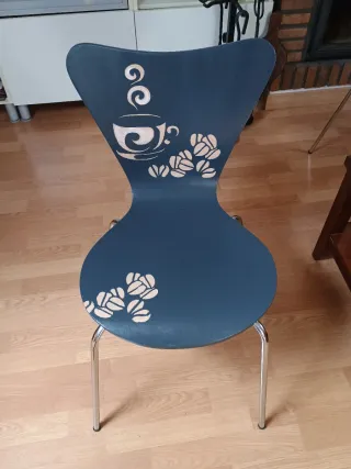 4 Sillas Cocina Madera y Metal