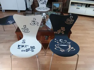 4 Sillas Cocina Madera y Metal