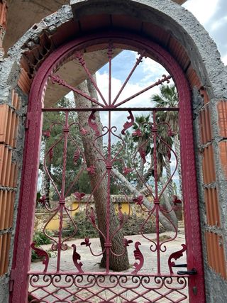 Puerta de forja con arco