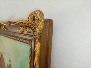 Cuadro al óleo con marco dorado