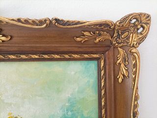 Cuadro al óleo con marco dorado