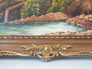 Cuadro al óleo con marco dorado