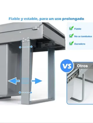 Cubo de basura doble 40L gris