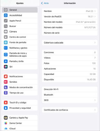iPad 8 Wifi 32GB Gris Espacial
