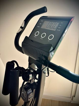 Bicicleta Estática con pantalla Plegable Negra