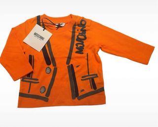 T-shirt Moschino Laranja Manga Comprida