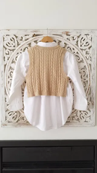 Conjunto Zara Kids Camisa Blanca + Chaleco