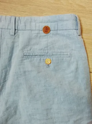 Pantaloncini chino tgS misto lino blu MassimoDutti