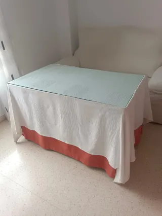 Mesa camilla con cobertor y cristal