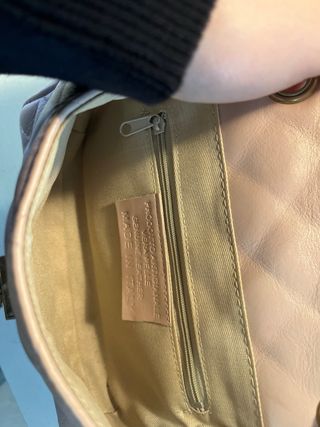 Borsa a tracolla trapuntata rosa e oro