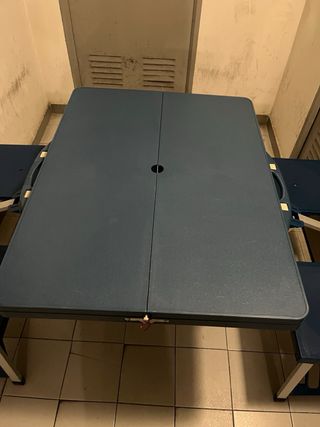 Mesa Plegable Camping 4 Asientos Azul
