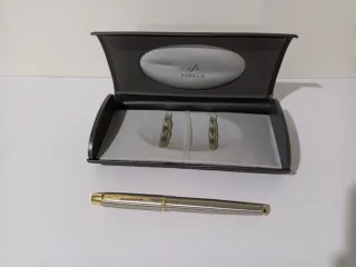 Pluma Parker Plata y Dorado Estilográfica