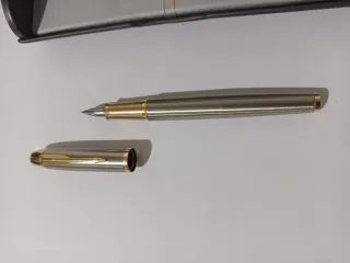 Pluma Parker Plata y Dorado Estilográfica