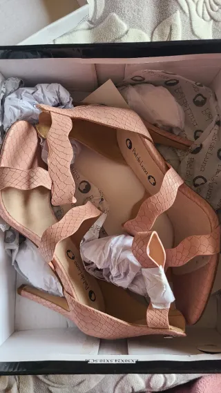 Sandálias Rosa Salto Alto Tamanho 37